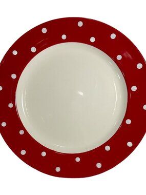 Spode Baking Days Chop Plate 12” Round Platter Red Polka Dot Retired